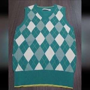 Lady Hagen Argyle Golf Sleeveless Sweater Vest Women's Size Medium